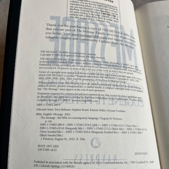 The Message - THE BIBLE in contemporary language - Black bonded leather - gold - Picture 6 of 9